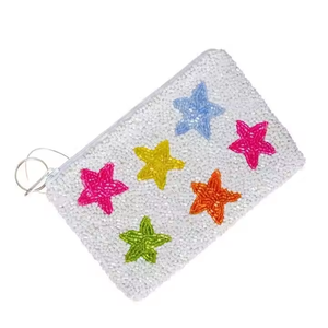 MD HANDICRAFTS Monedero personalizado con cuentas con bordado de estrellas Bolsa de cuentas de semillas hecha a mano Bolsa de mano promocional - Product Image 2