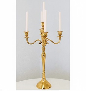 Candelabros de Aluminio para Centros de Mesa de Boda, Candelabros de 5 Brazos con Acabado en Cobre para Decoración de Mesa y Suelo del Hogar - Product Image 2