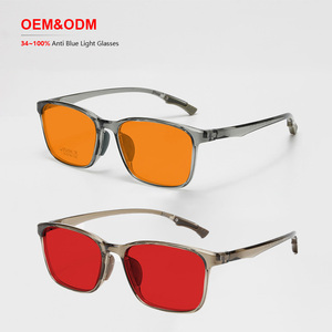 Lunettes anti-lumière bleue, lunettes bloquant la lumière bleue, verres rouges, lunettes de lecture OEM, lunettes bloquant la lumière bleue, orange - Product Image 1