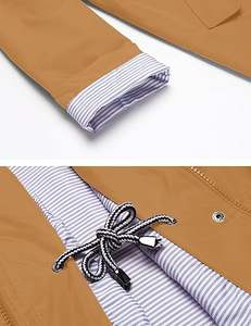 Trenchs à capuche longs imperméables pour femmes Veste de voyage coupe-vent pour toutes les saisons-pour l'automne et l'hiver - Product Image 3