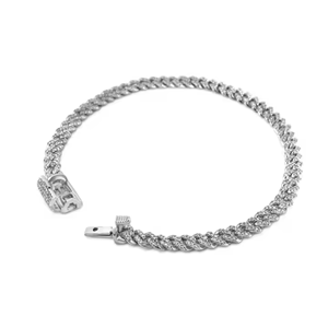 Hip Hop Dainty Classic Sterling Silver 925 Haute Qualité Micro Moissanite Diamants Bracelets Cubains pour hommes femmes - Product Image 1