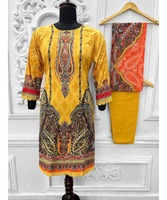 K.C. Ensemble Salwar Kameez Sharara Dupatta pour femmes musulmanes pakistanaises de la marque Navkar Creation, en tissu lin/coton et mousseline, pour toutes les saisons, style modeste.