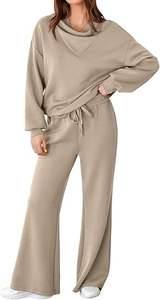 Ensemble de survêtement pour femme, sweat-shirt et pantalon de jogging en coton 100%, respirant, séchage rapide, décontracté, sport - Product Image 3