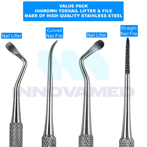 Ensemble d'instruments de podologie en acier inoxydable, lime à ongles manuelle, coupe-ongles, pince, coupe-ongles, limes à ongles pour usage professionnel - Product Image 2