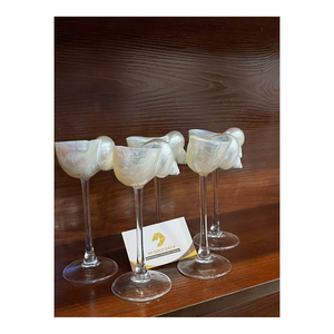 เครื่องทำบาร์และของชำร่วยในงานแต่งงาน | เครื่องแก้วเปลือกหอยขัดเงาทำด้วยมือธรรมชาติ | แก้วเปลือกหอยสังข์ขายส่งแก้วมาร์ตินี่ - Product Image 2