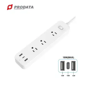 Steker Ekstensi Isi Daya USB 18W Strip Stopkontak AC + DC