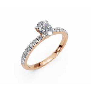 แหวนเพชรทรงรีเม็ดเดี่ยวสุดหรู 0.540 กะรัต ทอง 9 กะรัต 14 กะรัต 18 กะรัต ผลิตจากเพชรเลี้ยงในห้องปฏิบัติการ ขายส่งจากผู้ผลิต OEM - Product Image 5