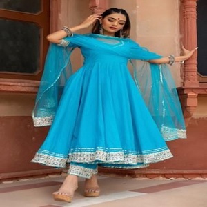 Nouvelle Robe Anarkali de Créateur Kanya Fancy Garments, Salwar Kameez Indien Pakistanais en Lin pour Femmes, Tenue de Mariage et de Fête - Product Image 2