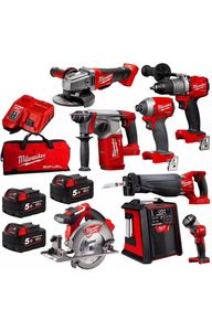 Kit de Herramientas Todo en Uno Milwaukee M18, Llave Inglesa, Taladro, Destornillador, Soplador, Batería de Iones de Litio, Juego de Herramientas Multifuncional Clásico de 24 Piezas - Product Image 5