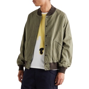 แจ็กเก็ตเบสบอลบอมเบอร์ผ้าฝ้ายน้ำหนักเบาพิมพ์ลายออกแบบได้ตามต้องการสำหรับผู้ชายวิทยาลัย - Product Image 1