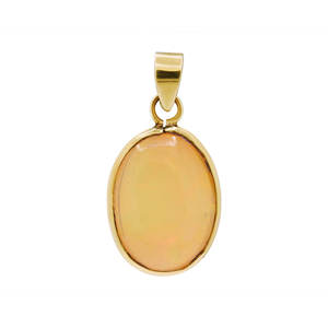 Pendentif en pierre précieuse opale éthiopienne naturelle de forme ovale pendentif en pierre précieuse cabochon or jaune 18 carats bijoux classiques - Product Image 5