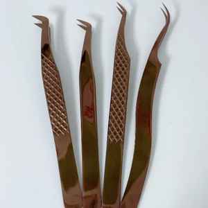 Pince à cils professionnelle en acier inoxydable de marque privée personnalisée en gros outil d'extension de cils à pointe en fibre de 10mm - Product Image 4