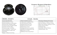 Subwoofer de 12 pulgadas de rango medio-bajo de ferrita, profesional OEM de China, para equipo de DJ, sistema de sonido line array para conciertos, para caja de altavoz vacía de 12 pulgadas