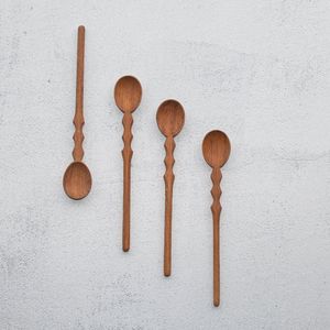 Cuchara de Madera de Acacia Pulida y Creativa con Mango Largo, Mini Cuchara para Sales de Baño, Dulces, Especias, Té, Miel, Café - Product Image 4