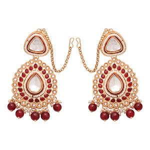 ต่างหู kundan, คอลเลกชันต่างหู kundan, แนวโน้มต่างหู kundan, ต่างหู kundan อินเดีย, ต่างหู kundan ที่สง่างาม, ของขวัญสำหรับเธอ - Product Image 3