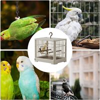 Cage de voyage pliable légère en plastique pour oiseaux avec plateau amovible et poignée à crochet pour propriétaires de perroquets (30x26x23CM)