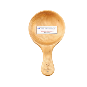 Thanwood Round <b>Wooden</b> <b>Serving</b> <b>Tray</b> with Handle Natural Wood Food Safe Unfinished Residential Made in Vietnam - Product Image 5