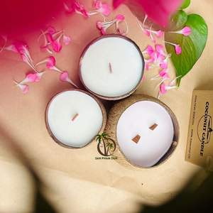 Vela de coco al por mayor, cuenco de cáscara de coco ecológico hecho a mano, vela de coco perfumada para regalo de Navidad - Product Image 6