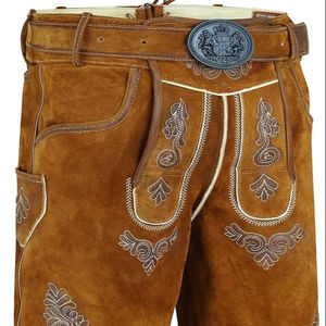 BAVARIAN <b>SHORTS</b> LEDERHOSEN SUEDE LEATHER TRACHTEN MEN WEARS OKTOBERFEST <b>SHORT</b> - Product Image 1