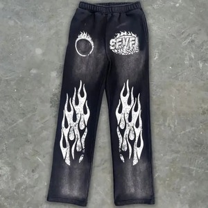 ชุดเซ็ตฮู้ดดี้และกางเกงวอร์มผู้ชายแบบสั่งทำพิเศษ ผ้าระบายอากาศได้ดี ซิป แต่งแพทช์ ล้างสีแบบแอซิดวอช ทรงขาบาน พิมพ์ลาย แห้งเร็ว ไซส์พลัส - Product Image 3