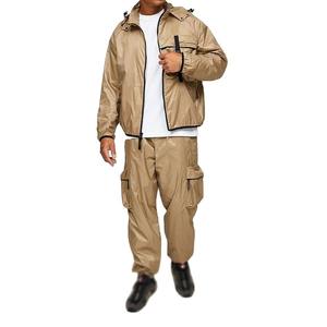 Ensemble de survêtement de maternité respirant imprimé uni avec capuche, veste coupe-vent légère 100 % coton pour homme, haute qualité, hiver - Product Image 2