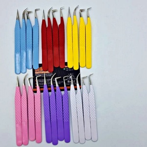 Customizable Colors Non-Slip Anti-Magnetic Stainless Steel Eyelash Extension Tweezers 10mm Length Volume <b>Isolation</b> Tips for - Product Image 3