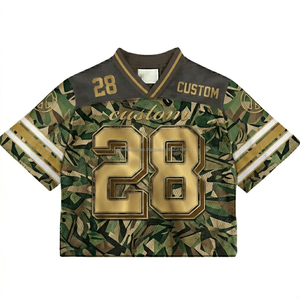 Custom Mesh American Football Jersey Oversized Streetwear Mens <b>Hip</b> Hop Jungle Camo Training Shirt Sublimation Printed - Product Image 6