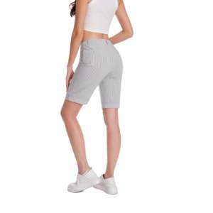 Pantaloncini a vita alta a righe da donna con tasche-Jenna Rose - Product Image 2