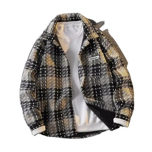 Veste en flanelle décontractée à carreaux pour hommes automne hiver nouveau Style marque de mode doublé polaire haut de gamme sensation Sport manteau longueur régulière - Product Image 3