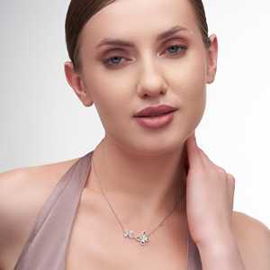 1.94 Ct Double Celestial Infinity Necklace with <b>Butterfly</b> Hand Crafted 14K White Gold Custom Size Diamond Necklace - Product Image 3