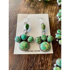 Fine Jewelry <b>Set</b> Jeff James Royston Turquoise & Sonoran Gold Sterling <b>Silver</b> Cluster <b>Necklace</b> - Product Image 3