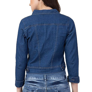 Vente en gros de vestes en denim à la mode pour femmes veste en jean courte pour dames veste en jean OEM personnalisé fournisseurs de vêtements décontractés pour femmes - Product Image 2