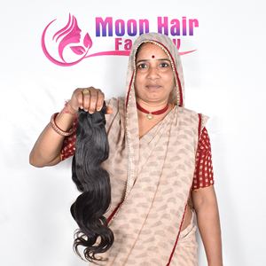 Extensions de cheveux humains de qualité supérieure, ondulation naturelle, couleur noire, douces, provenant d'Inde, parfaites pour les femmes, idéales pour les salons, les fêtes et l'usage quotidien - Product Image 3