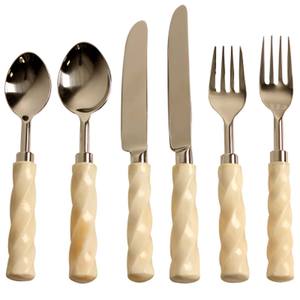 <b>Gold</b> Polished Stainless Steel Flatware Set with Modern Thick Handle Design High Quality Luxury Royal Flatware - Product Image 5