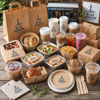 Ensemble d'emballages personnalisés pour café AT PACK : gobelets en papier, sacs, boîtes alimentaires, bols, fournitures à emporter, solution tout-en-un