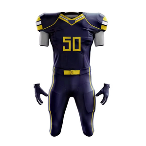 Maillot de football américain personnalisé, vêtements de sport, uniformes, vente en gros, ensemble d'uniformes de sublimation pour hommes, court respirant, nouvel arrivage - Product Image 2