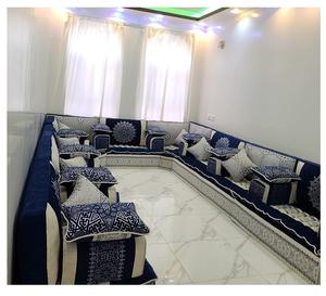 Diseño interior árabe Majlis, diseño clásico moderno, elegante conjunto de sala de estar, asientos de esquina de lujo, diseño que ahorra espacio - Product Image 1