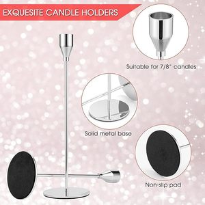 Home Accent Factory Price Modern Candle Vessel Wedding Decorative <b>Candlesticks</b> Luxury <b>Silver</b> in Color Metal Candle Holders - Product Image 4