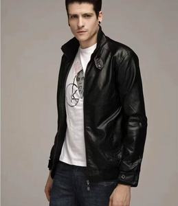 Vestes en cuir pour hommes de haute qualité en gros, coupe ajustée, styles courts, col rabattu, PU, printemps automne, nouveaux produits, fermeture éclair, coupe-vent - Product Image 2