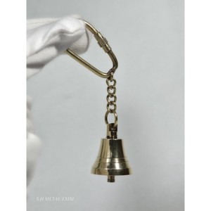 Llavero de Mosquetón con Campana de Latón Vintage, Amuleto Náutico Clásico de Madera y Metal para Llaves - Product Image 6
