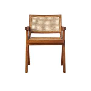 Silla de Comedor Moderna Hristy Arm Súper Económica con Mimbre Tejido y Madera de Teca Sólida para Interiores y Exteriores - Product Image 3