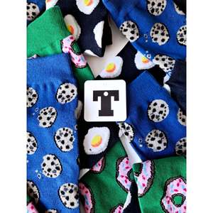 Breathable Funny Food <b>Socks</b> Light One Size Crew Length Custom Logo Knitted Nylon Spandex <b>Bear</b> Print for Daily Use Winter - Product Image 1