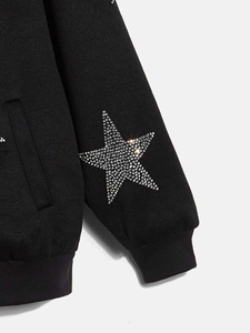 Sweat à capuche personnalisé avec strass et fermeture éclair Streetwear en polaire pour hommes sweats à capuche de meilleure qualité sweats à capuche unisexes respirants pour hommes - Product Image 4