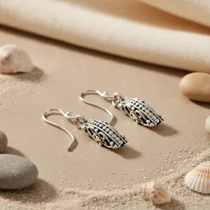 Boucles d'oreilles pendantes vintage en argent filigrané, forme de goutte d'eau en argent sterling, fleur, pour mariage, fête, cadeau, zircon, perle, diamant - Product Image 1