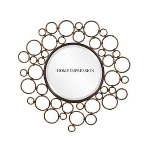 Espejo colgante de pared para interiores de Metal de último diseñador, espejo de pared elegante para interiores y exteriores de Color marrón de mayor calidad para gran oferta - Product Image 4