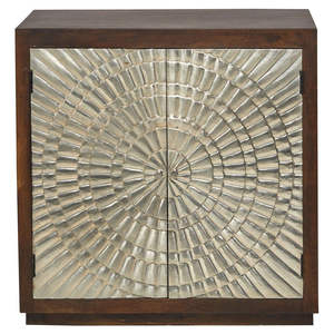 <b>Reclaimed</b> Timber Hand Carved and Routed Door Panels Two Doors Ample <b>Shelved</b> Interior Compact Sideboard Cabinet Mango <b>Wood</b> Solid - Product Image 4