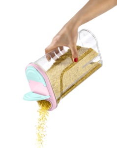 Contenedor de Almacenamiento de Alimentos de Plástico Hermético de 3L con Doble Boquilla y Tapa Medidora de Fácil Vertido, Solución de Almacenamiento para Cocina y Despensa Afossa - Product Image 1