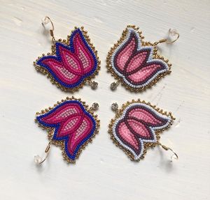 HF Crafts' Handmade Classic Design Drop <b>Earrings</b> Embroidery Glass Beads Trendy Style Premium Quality Featuring <b>Pearls</b> <b>Diamonds</b> - Product Image 6