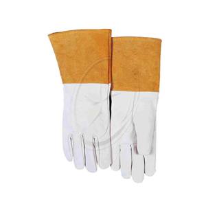 Welding Work Gloves TIG <b>Welder</b> Soft Sensitive 34 Cm(13) Goatskin <b>Arc</b> Cowhide Cuff CE High Quality Leather Gloves From Pakistan - Product Image 1