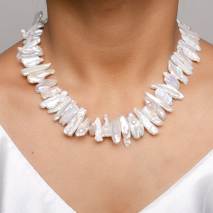 Collar de Perlas Sueltas de Agua Dulce Naturales de Alto Brillo, Collar de Perlas Genuinas con Forma Elegante, Joyería de Perlas al por Mayor - Product Image 3